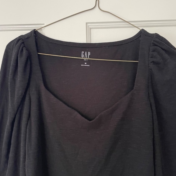 Black Rib Sweetheart Neck T Shirt - Picture 2 of 3